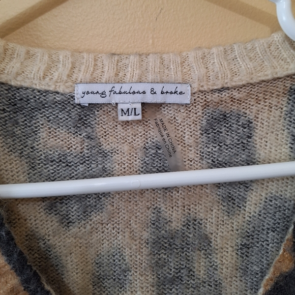 Young, Fabulous & Broke Animal Print Sweater - Picture 4 of 5